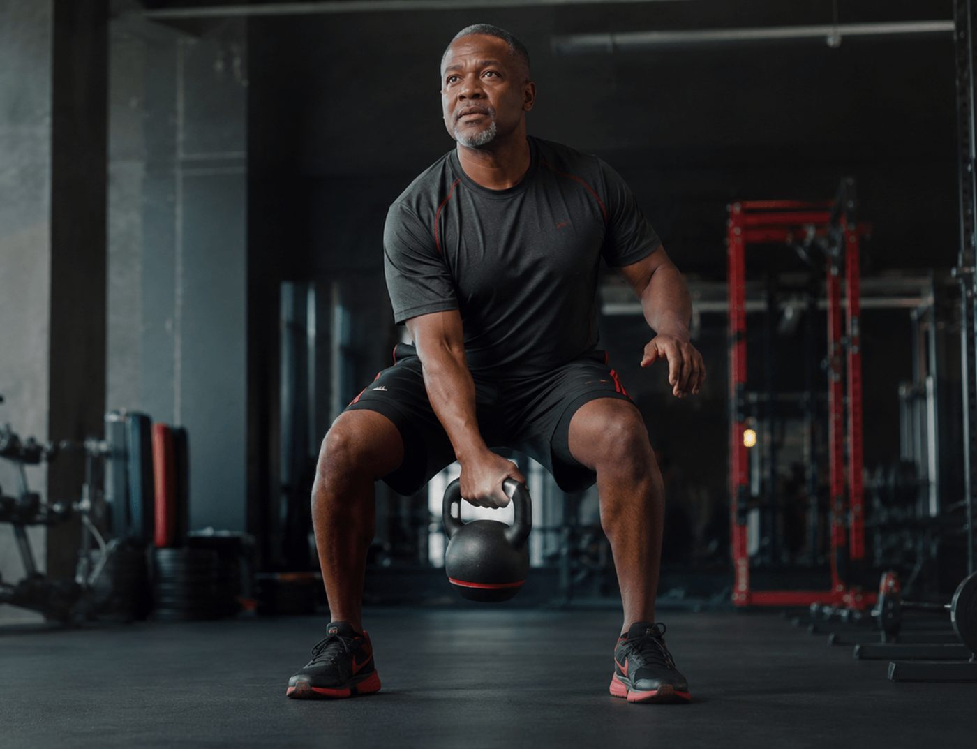 Adult training with a kettlebell